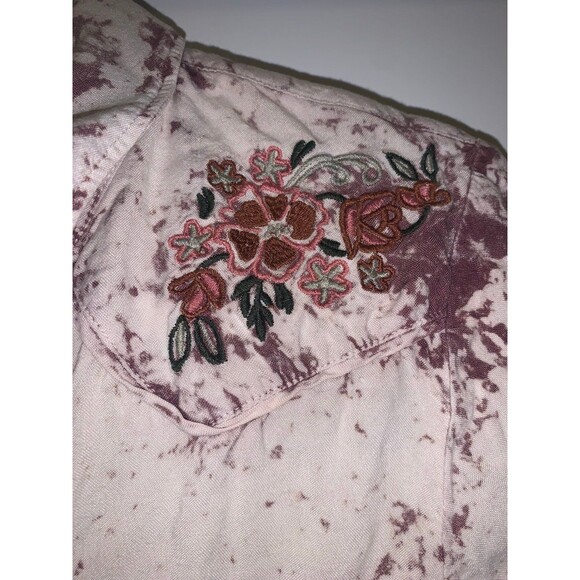 UO Kimchi Blue Floral Embroidered Tie Dye Button Down Western Top Large - Picture 3 of 8